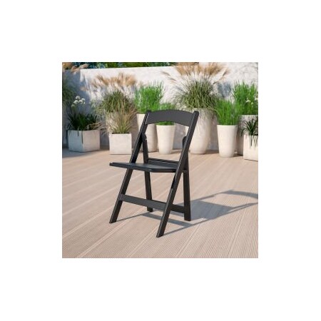 Flash Flash Furniture Resin Folding Chair with Vinyl Seat - Black LE-L-1-BLACK-GG